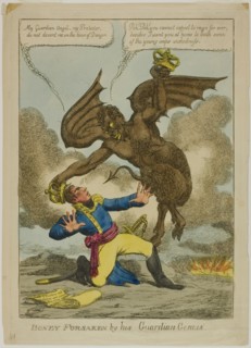 Boney Forsaken by his Guardian Genius, 1814.