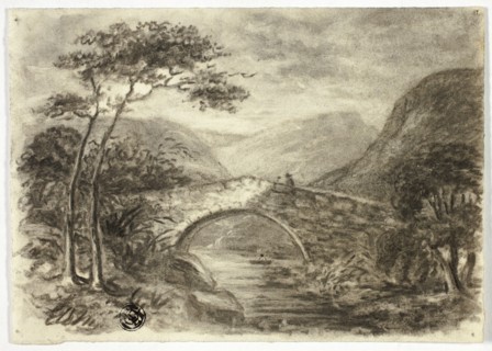 Stone Bridge in Mountains, c. 1855.
