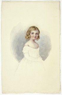 Portrait of Young Girl with Shoulderless Gown, n.d.