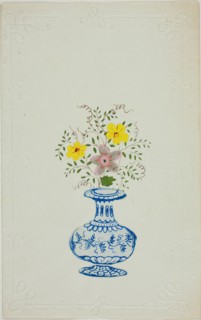 Untitled Valentine (Blue and White Vase with Flowers), c. 1850.