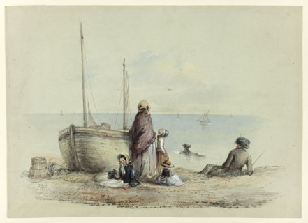 Family on a Beach, c. 1850.