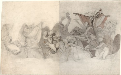 Triumph of Death: Three Skeletons Invading a Bacchanal Orchestrated by a Magician or an Evil Demon, 1770-71.