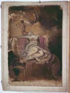 Sketch for 'Dido on the Funeral Pyre' (recto); Erotic Sketch of Man and Woman (verso), c. 1781.