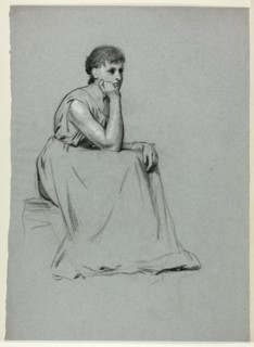 Seated Woman Resting on her Elbow, n.d.