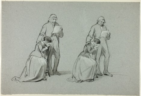 Two Sketches: Father and Daughter, n.d.