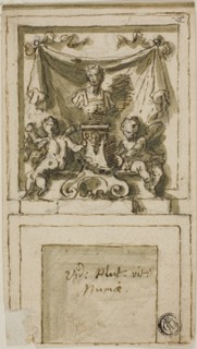 Design for the Overmantel of a Chimneypiece with Bust of Pompilius Numa, n.d.