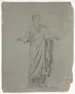 Antique Statue of Standing Goddess with Outstretched Arms, 1774.