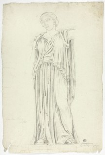 Antique Statue of Draped Standing Woman, 1774.