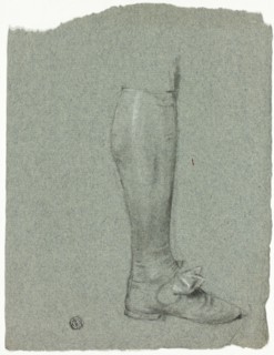 Leg of Standing Figure (recto); Sketch of Shoes (verso), n.d.