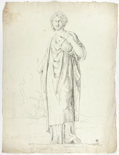 Antique Statue of Standing Draped Woman, 1774.