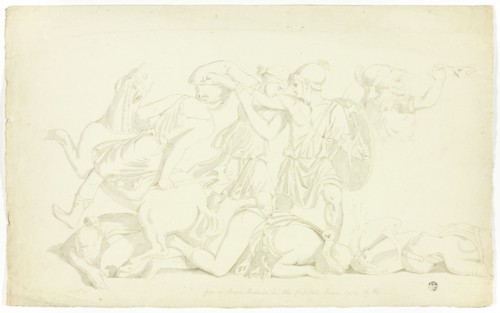 Ancient Bas-Relief with Battle of the Amazons, 1774.