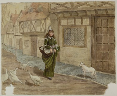 Girl with Eggs and Geese, n.d.