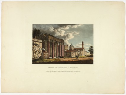 Temple of Antoninus and Faustina, plate thirty-six from the Ruins of Rome, published January 7, 1797.