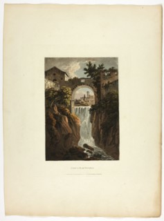 Cascade of Tivoli, plate thirty-nine from the Ruins of Rome, published February 1, 1798.