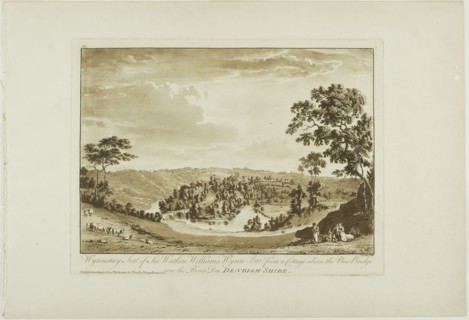 Wynnstay, Seat of Sir Watkin Williams Wynn Bart from a Cottage above the New Bridge over the River Dee, Denbigh Shire, 1776.