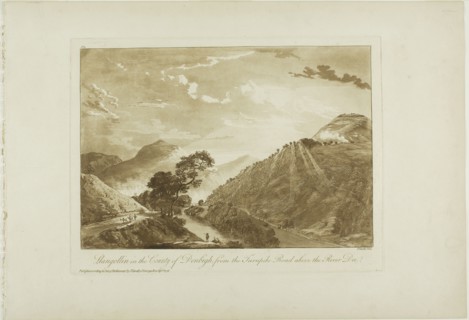 Llangollin in the County of Denbigh, from the Turnpike Road Above the River Dee, 1776.
