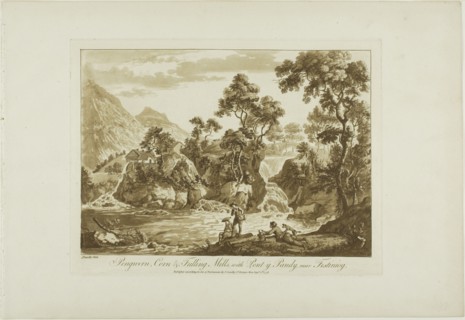 Pengnern Corn and Fulling Mills, with Pont y Pandy, Near Festiniog, 1776.