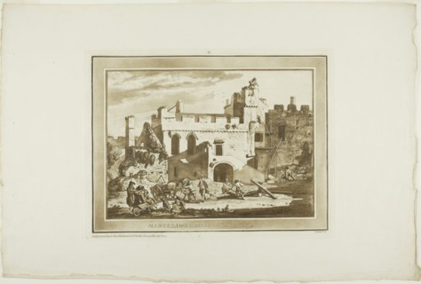 Manerbawr Castle, from Twelve Views in Aquatinta from Drawings taken on the Spot in South Wales, 1775.