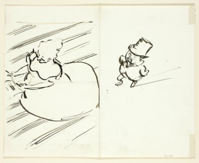 Sketches of Man and Woman Seen from Above, n.d.