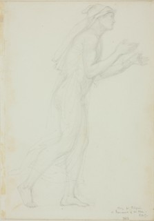 Study for Pilgrim in Romaunt of the Rose, c. 1873-77.