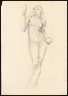 Nude Female Figure with Mirror in Right Hand, c. 1873-77.