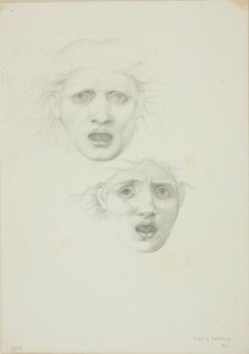 Head of Medusa, two studies for Rondanini Medusa, c. 1873-77.