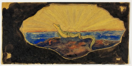 Untitled Drawing for Frame Cartouche (Salamander), 1899/1908.