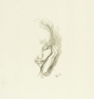 Head of a Woman Leaning on Her Hand, 1890-94.
