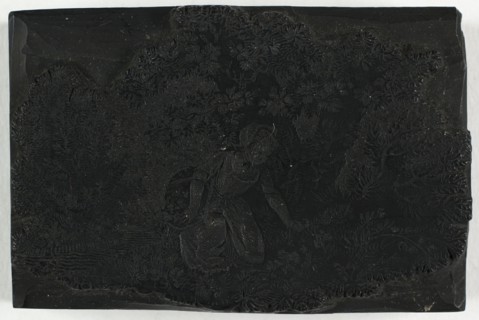 Woodblock for Woman Picking Flowers, n.d.