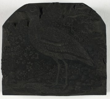 Woodblock for The Great Plover, from A History of British Birds, c. 1797.