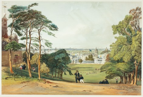 London, from Greenwich, plate five from Original Views of London as It Is, 1842.