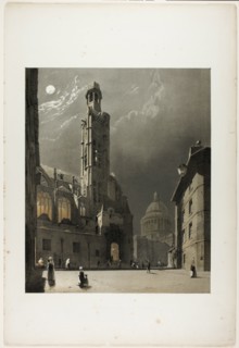 St Etienne du Mont and the Pantheon, Paris, plate 20 from Picturesque Architecture in Paris, Ghent, Antwerp, Rouen, Etc., 1839.