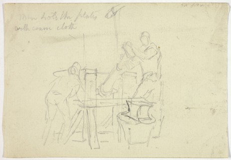 Two Men Working at a Machine, n.d.