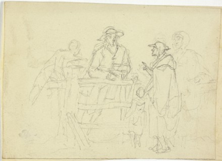 Four Figures at a Fence, n.d.
