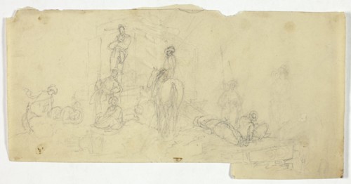 Group of Peasants with Man on Horse, n.d.
