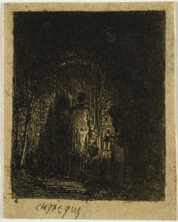 Man and Woman with Lanterns, n.d.