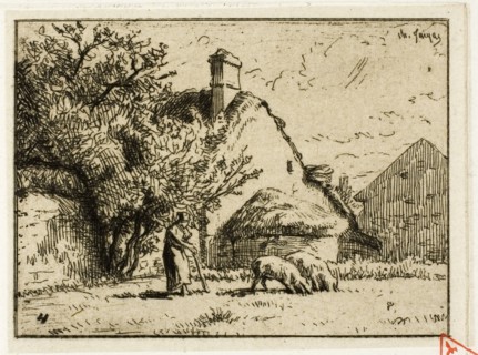 Woman Tending Two Pigs, 1849.
