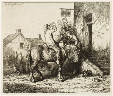 Entrance to an Inn, with Peasant Drinking, 1849.
