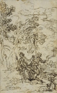Study for Vignette in Fontenelle's (attr.) "Les Amours de Mirtil", Canto III, c. 1761.