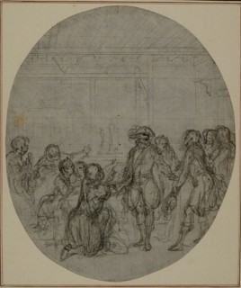 Study for a second edition, never published, of Colle's "La Partie de Chasse de Henri IV", Act III, Scene 13, before 1766.