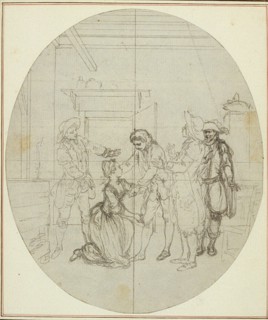 Study for a second edition, never published, of Colle's "La Partie de Chasse de Henri IV", Act III, Scene 11, before 1766.
