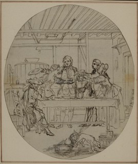 Study for a second edition, never published, of Colle's "La Partie de Chasse de Henri IV", Act III, Scene 10, before 1766.