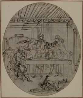 Study for a second edition, never published, of Colle's "La Partie de Chasse de Henri IV", Act III, Scene 10, before 1766.