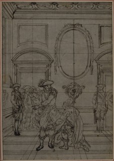 Study for a second edition, never published, of Colle's "La Partie de Chasse de Henri IV", Act I, Scene 6, before 1766.