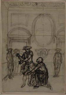 Study for a second edition, never published, of Colle's "La Partie de Chasse de Henri IV", Act I, Scene 6, before 1766.