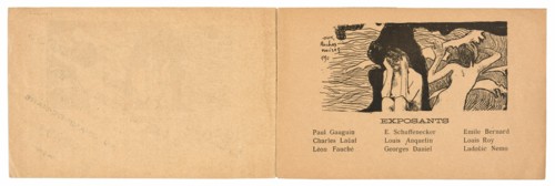 Catalogue de l'Exposition de Peintures du Groupe Impressionniste et Synthétiste, 1889.