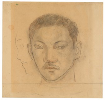 Head of a Tahitian with Profile of Second Head to His Right, 1891/93.