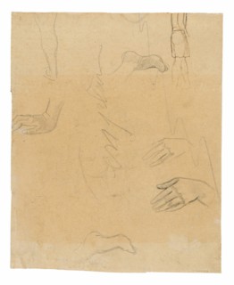 Sketches of Figures, Hands, and Feet (related to the painting Aha oe feii? [What! Are You Jealous?]), 1891/93.
