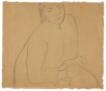 Seated Tahitian Woman (related to the painting Te faaturuma [Reverie]), 1891/93.