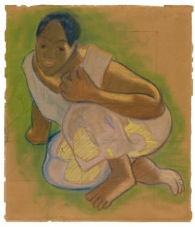 Crouching Tahitian Woman (related to the painting Nafea faa ipoipo [When Will You Marry?]), 1891/93.